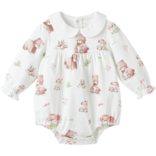 pureborn Baby Girls Boys Bodysuit Super Soft Cotton Romper 0-24 Months