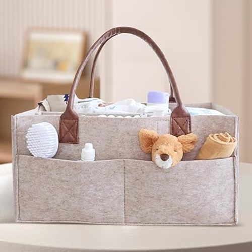 Baby Diaper Caddy Organizer, Large Capacity Minimalist Portable Storage for Diapers, Nursery Diaper Caddy for Diapers & Wipes, Stylish Nursery Decor, Best Gift for Baby Shower (Only the bag)