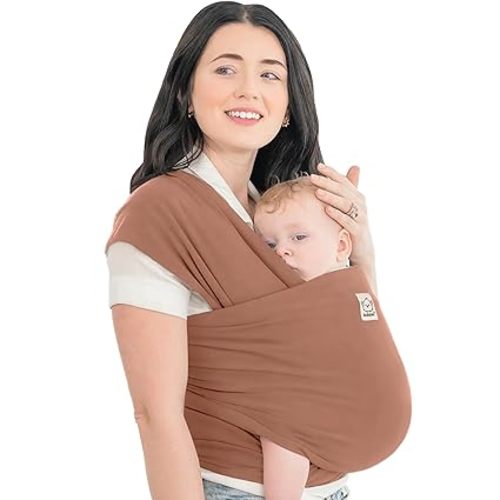 KeaBabies Baby Wrap Carrier - All in 1 Original Baby Carrier Newborn to Toddler Sling, Easy to Wear, Hands Free Bonding, Lightweight, Breathable Infant Wraps (Terracotta)