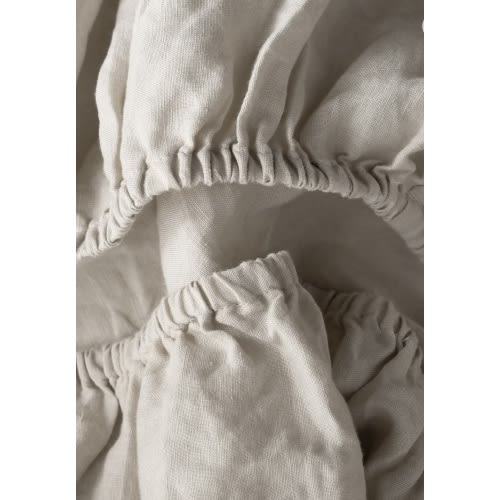 European Linen Fitted Crib Sheet in Sand