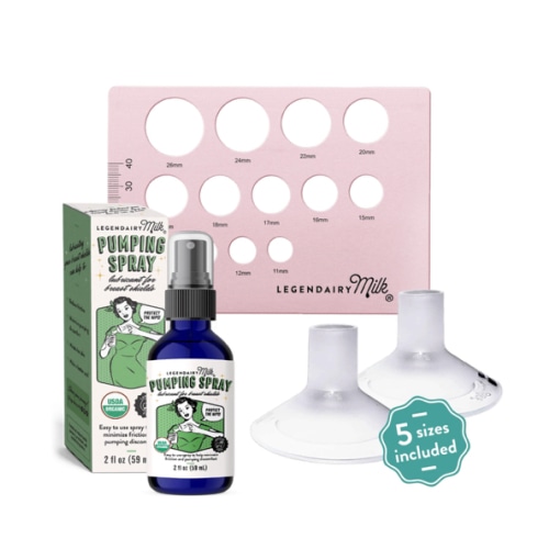 Flange Sizing Kit | 5 Different Sized Silicone Inserts | Nipple Ruler | Pumping Spray – Legendairy Milk