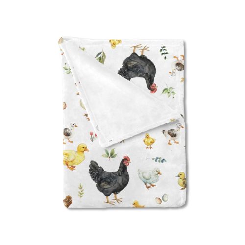 Spring Farm Animals Boho Leaves Baby Blanket For Boy Girl Chick Rooster Hen Duck Eggs Flannel Swaddle Blanket Soft Receiving Blankets Nursery Stroller Toddler Bed Carseat Crib Blanket Playmat 30x40