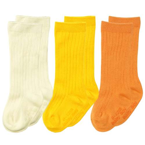 Baby Solid Non-Slip Knee High Socks - Set of 3s