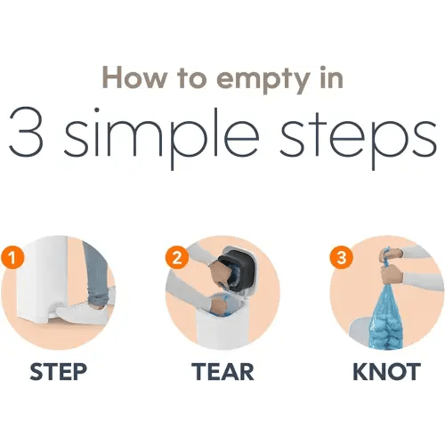 Diaper Genie Select Pail Registry Gift Set (White) | Made of Durable Stainless Steel Metal | Includes 2 Jumbo Refills | Holds 1620 Newborn Diapers