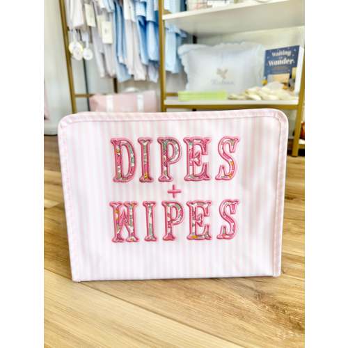 TRVL Pink Stripe Large Roadie- Dipes + Wipes