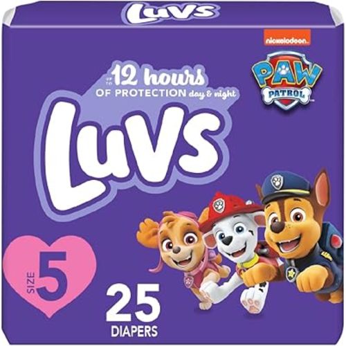 Luvs Size 5 Baby Diapers, Platinum Protection Bluey Diapers for Day & Night, Size 5, 25 Count (Packaging May Vary)