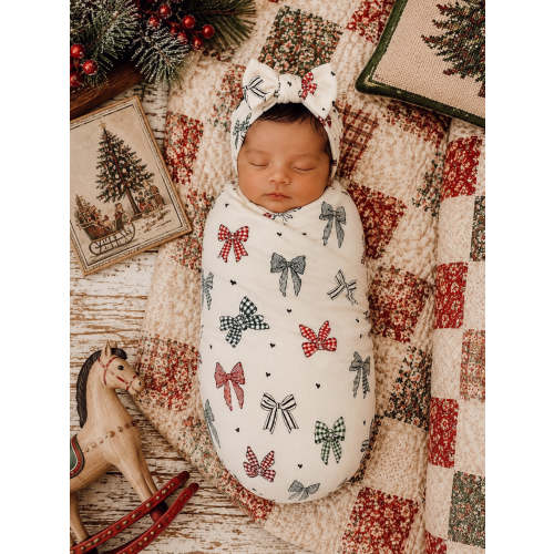 Bamboo Baby Swaddle Country Christmas Bows | Soft & Breathable – SpearmintLOVE
