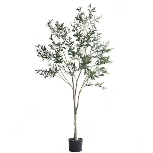 Primrue 6" Artificial Olive Tree Tree in Pot & Reviews | Wayfair