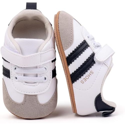 Baby Boys Girls Oxford Shoes PU Leather Soft Rubber Sole Sneakers Anti-Slip Toddler Ankle Boots Infant Walking Shoes Moccasins