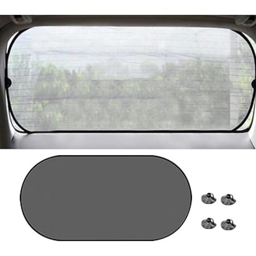 Car Rear Window Sunshade, 20"×40" Rear Window Sun Shade Blocker with Suction Cups, Mesh Sunlight Shield Provide Glare Shield and UV Rays Protection for Baby, Universal Car Accessories for Most Models