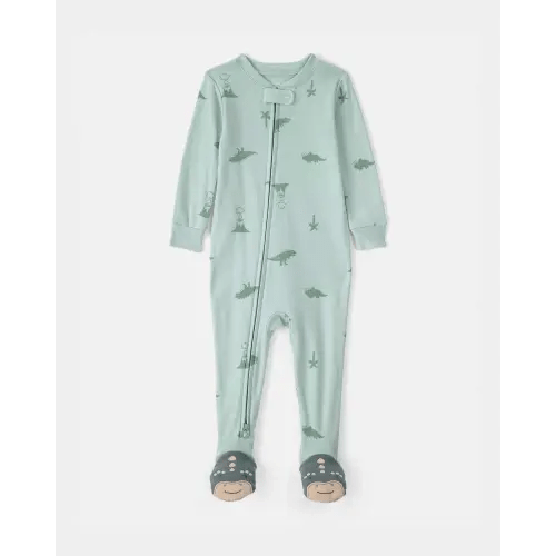 Baby Dinosaur 100% Cotton Snug Fit 1-Piece Pajama - Green | Carter's