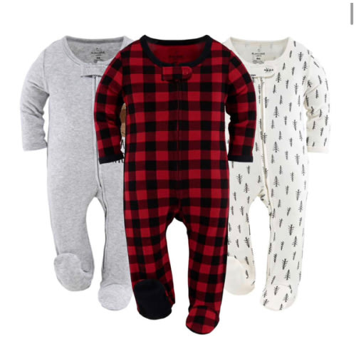 Buffalo Moose Baby Sleepers for Boys or Girls Set of 3
