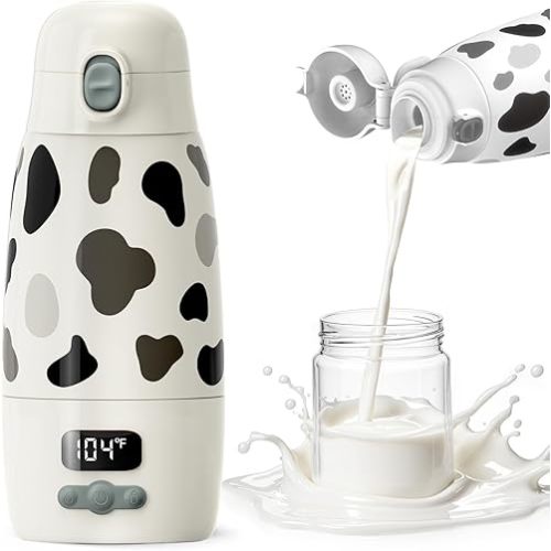 Portable Bottle Warmer for Travel,150W Fast Heating and Charging 17.5oz Large Capacity& Extended Battery Life,Bottle Warmer On The Go for Baby Essentials