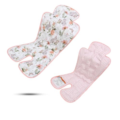 Gel Car Seat Cooler Pad,1pack Double Sides-Universal Baby Stroller Ice Cushion Cooler Mat,Summer Cooling Seat Liner,Multifunctional Suitable for Baby Dining Chair,Child Safety Seat (Rabbit+Flower)