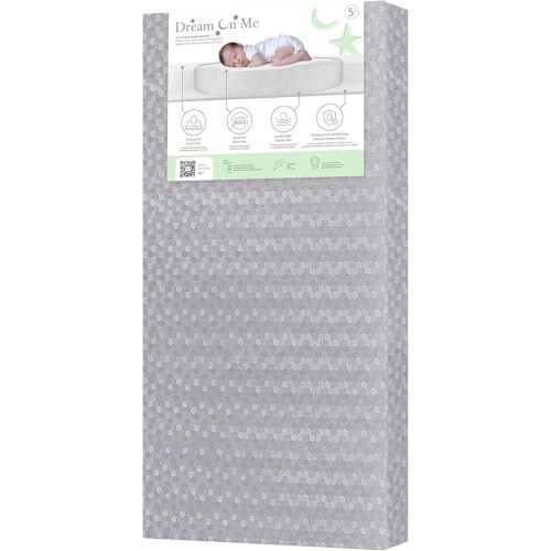 Dream On Me Little Lullaby 2-in-1 Crib Mattress, Dual-Sided for Infants & Toddlers, Waterproof Cover, GREENGUARD Gold Certified, Fits Full Size Crib & Toddler Bed, 52” x 28” x 5”