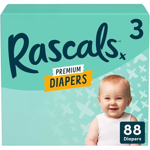 Rascals Premium Diapers, Size 1, 108 Count