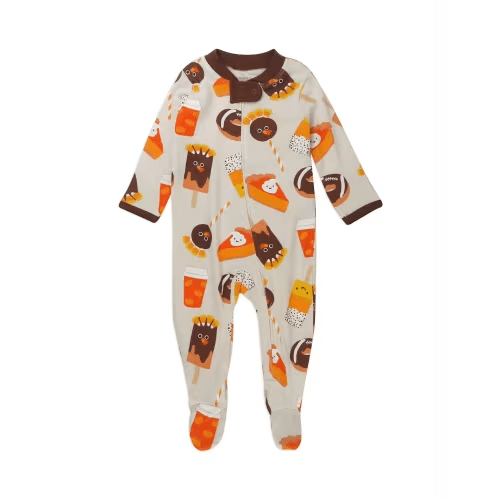 Honest Baby Clothing Organic Cotton Boy or Girl Long Sleeve Thanksgiving Sleep N Play, Newborn to 9 Months
