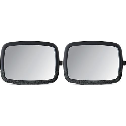Munchkin Baby Car Mirror for Rear Facing Car Seats, Pivot 360 Baby in-Sight Adjustable Auto Mirror, Black, 2 Pack