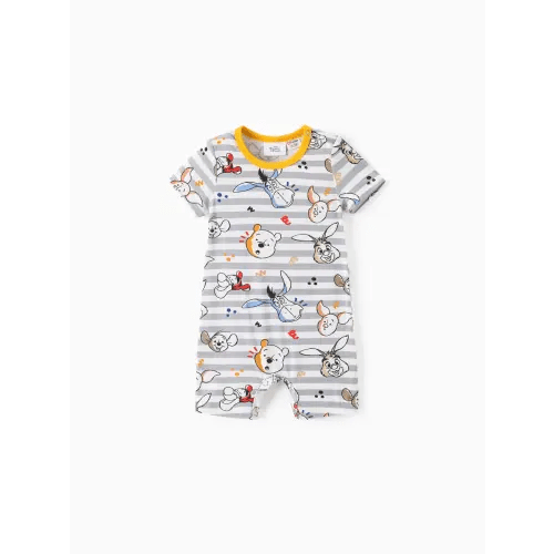 Disney Winnie the Pooh Baby Boy/Girl Bamboo Striped Print Romper