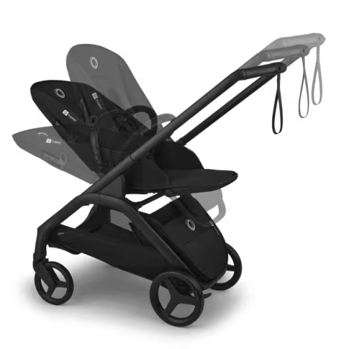 Bugaboo Dragonfly Plus seat stroller desert taupe sun canopy, desert taupe fabrics, black base | Bugaboo