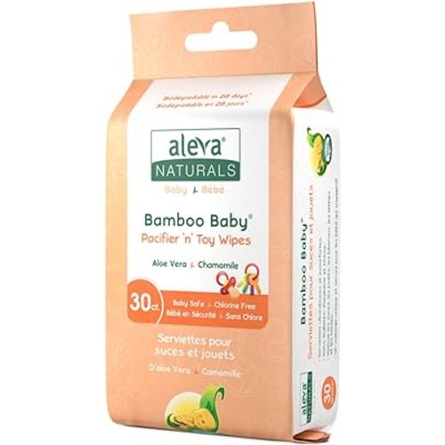 Aleva Naturals Bamboo Baby Pacifier and Toy Wipe