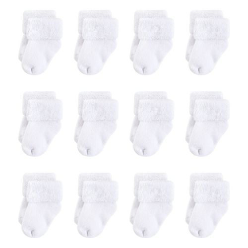 Touched by Nature Baby Organic Cotton Socks, White Terry, 0-6 Months