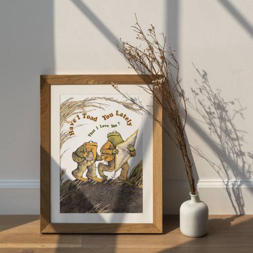 Vintage-Inspired Frog And Toad Valentine Day Satin Posters, Friends Gift, LGBT Pride, Frog Wall Decor, Frog Art, Light Academia Decor