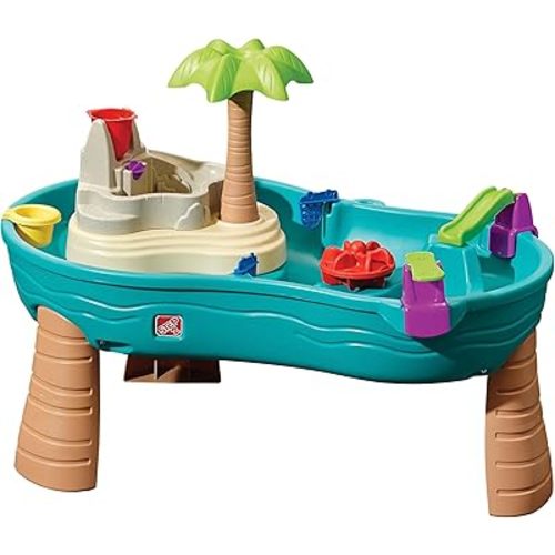 Step2 Splish Splash Seas Water Table, Kids Water Table Activity Sensory Playset, Summer Outdoor Toys, 9 Piece Water Toy Accessories, For Toddlers 1.5+ Years Old, Blue & Purple