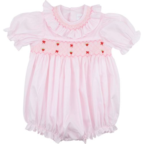 Heirloom Smocked Strawberry And Bow Bubble