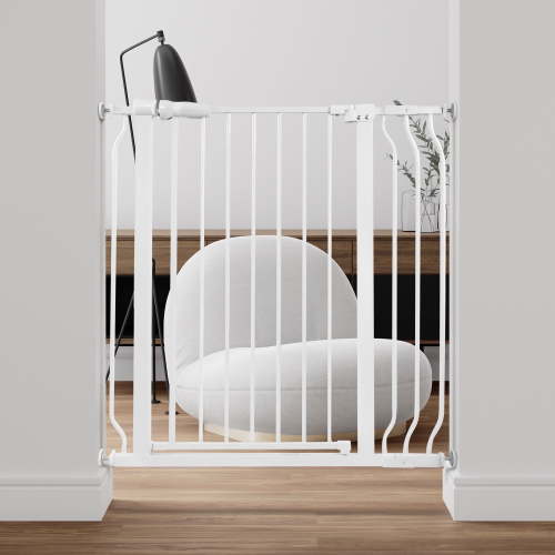 EDX Baby Gate for Stairs and Doorways, 36" Height Safety Gate for Kids and Pets, Adjustable Width 29.1"–38.5", Pressure Mounted Child Gate for Hallways and Openings, White