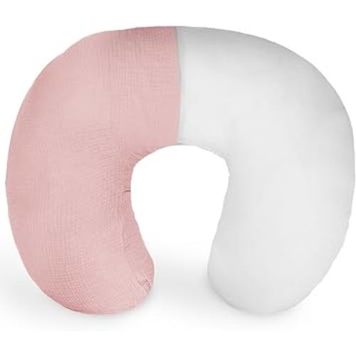 Nursing Pillow with Removable Muslin Cover,Nursing Pillows for Breastfeeding,Tummy time and Baby Sitting Support,Pink