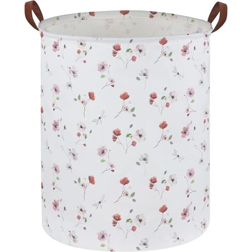 Kids Laundry Hamper,Flower Laundry Basket Collapsible Girls Storage Baskets for Home Decor,Office,Home Organizer,(Dried flowers