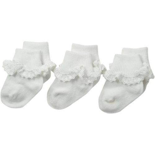 Jefferies Socks Baby-Girls Infant Cluny and Satin Lace Socks 3 Pair Pack