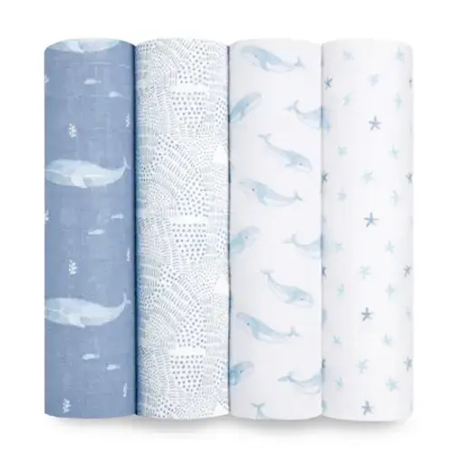 aden + anais | Oceanic Organic Muslin Swaddle Blanket 4pk
