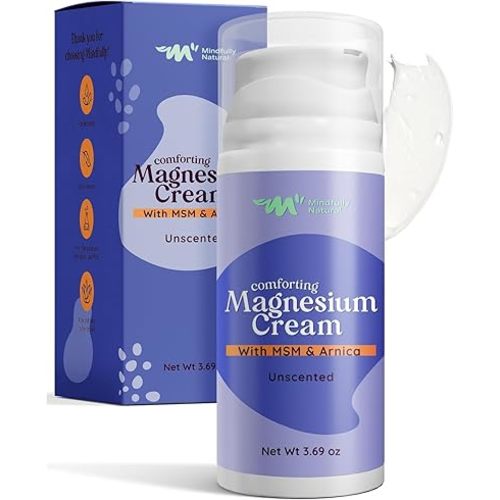 Magnesium Cream For Kids and Babies - Calming Body Lotion for Bedtime - Natural Magnesium Chloride with Arnica and MSM in Organic Aloe & Shea Butter Base 3.69 oz (Unscented)
