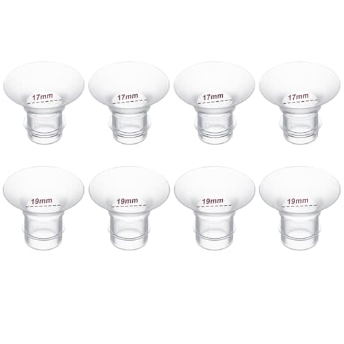 Flange Insert 17/19mm 8PCS Compatible with 24mm Flange/Shield of Most Pumps,Suitable for Momcozy/Medela/Spectra/TSRETE/Paruu Wearable Breast Pump,Reduce 24mm Tunnel Down to Correct Size,4pc/Size