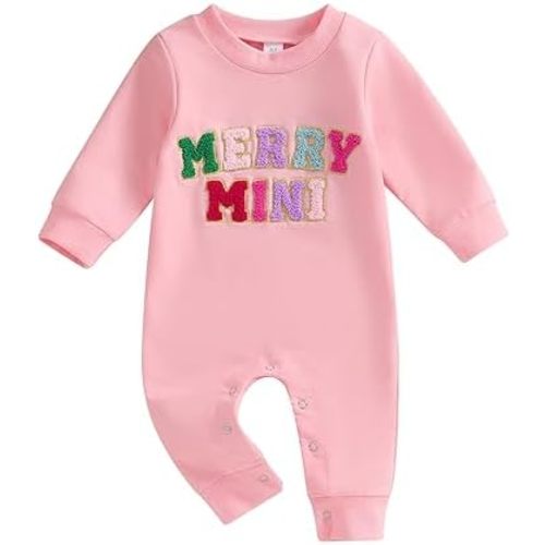 FYBITBO Infant Baby Boy Girl Clothing Santa Long Sleeve Jumpsuit Romper Newborn First Christmas Outfit One Piece Clothes