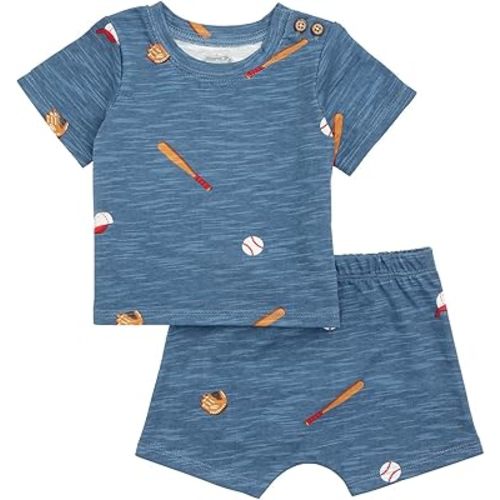 Mud Pie Baby Boy Baseball Short Set