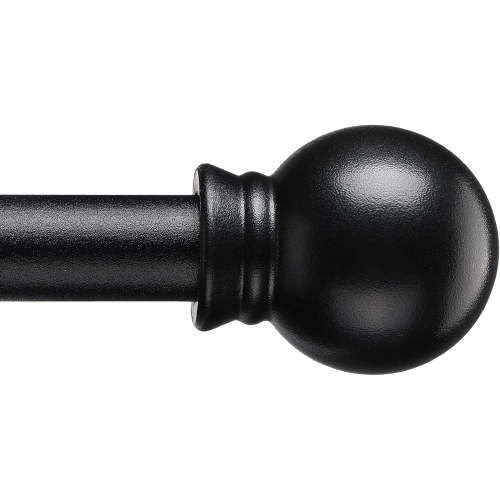 LAIDER HEROS Curtain Rods for Windows 28-93'', 5/8'' Metal Curtain Rod Set,Heavy Duty Winbdow Curtain Rod with Brackets Black