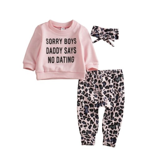 Bmnmsl Newborn Baby Girl Ruffle Leopard T-Shirt Top Leopard Long Pants