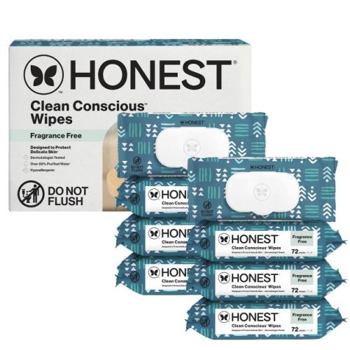 The Honest Company Clean Concious Sensitive Skin Baby Wipes - Balance Blues - 576ct: Pull-Out Dispenser, No Fragrance Added