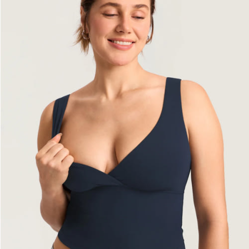 Natrelax® Crossover Nursing Crop Tank Top - Medium