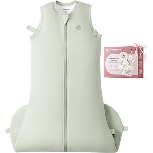 Momcozy Sleep Sack for Toddler 12–24 Months, 1.5 TOG Baby Wearable Blanket with Supportive Plush Filling, Two-Way Zipper for Easy Diaper Changes, Snap-Fit Design for Growing Toddlers, Large, Green