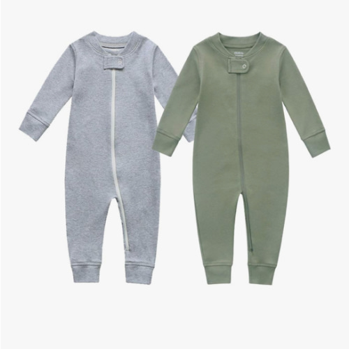 Owlivia Organic Cotton Baby Boy Girl Zip up Sleep 'N Play Pjs, Footless, Long Sleeve