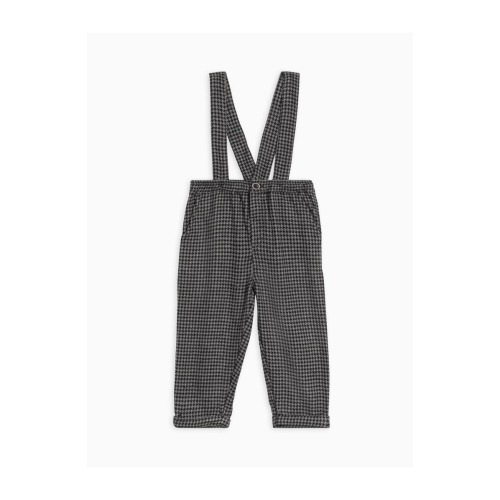 Hank Organic Flannel Pants with Suspenders, 12-18M