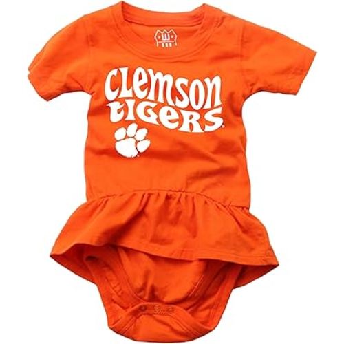 Wes and Willy College Sports Fan Baby Girls Ruffle Hopper Romper