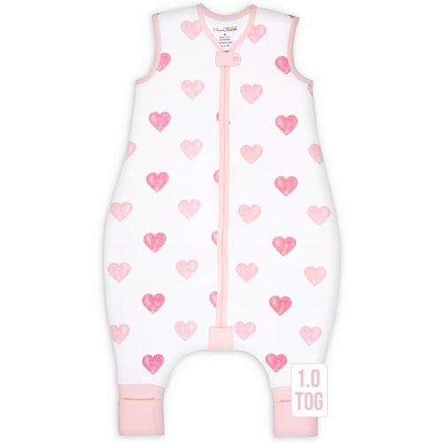 Mama Cheetah Toddler Sleep Sack with Feet 2T, 1.0 TOG Organic Cotton Baby Wearable Blankets with Legs, Baby Sleeping Bag for Walkers, Early Walker M