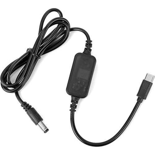 Baby Car Camera USB Powered Adapter, Durable Copper Baby Car Camera Monitor DC5521 to USB C Tape- C Cable Cord Adapter Practical Accessories for Vehicle Supports Cigarette Lighter Port Only(Black)