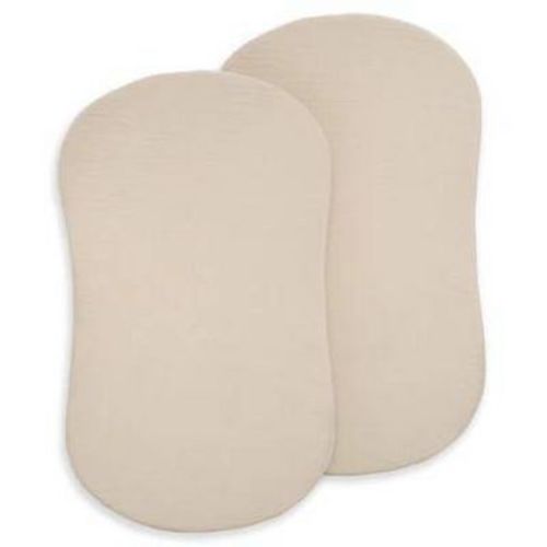 HALO 2pk 100% Organic Muslin BassiNest Fitted Sheets - Oat
