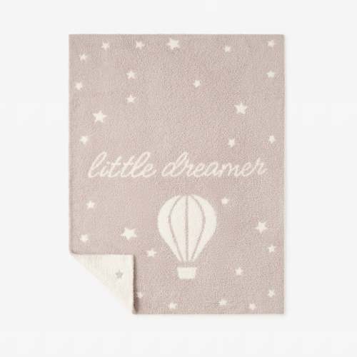 Taupe Hot Air Balloon Feather Knit Baby Blanket – Elegant Baby